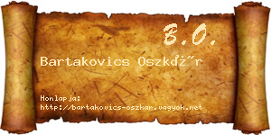 Bartakovics Oszkár névjegykártya